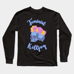 Feminist Killjoy - Skull wearing flower crown Long Sleeve T-Shirt